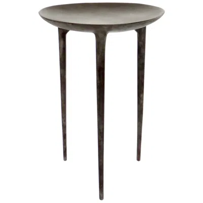 Pre-owned Rick Owens French Cast Bronze Tall Brazier Side Table Nitrate Patina In Gold