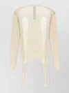 Rick Owens Fringed Longline Sheer Panel Sweater