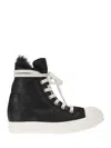 Rick Owens Front Lace And Zip Closure Sneakers In Black