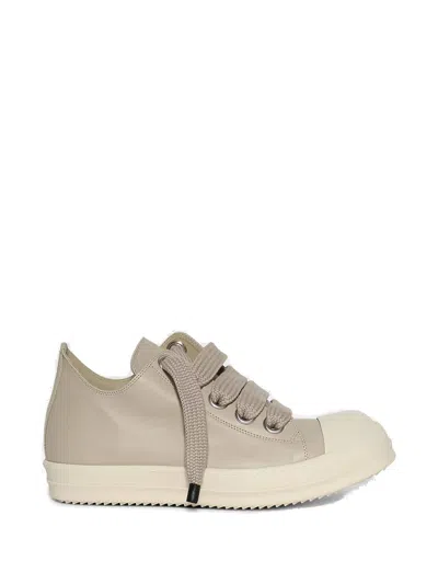 Rick Owens Front Lace-up Sneakers With Leather Toecap In Neutral