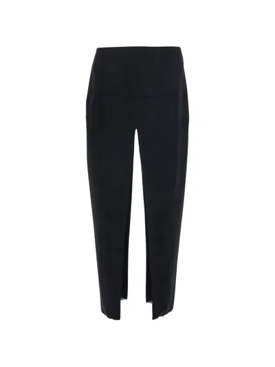 Rick Owens Front-slit Midi Skirt In Black