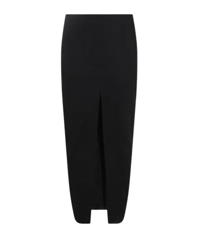 Rick Owens Front-slit Pencil Skirt In Black