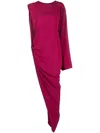 Rick Owens Edfu Gown In Cocoon Silk Blend Crepe Clothing In Fuchsia