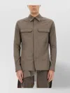 Rick Owens Structured Cotton Work Shirt With Button-down Front