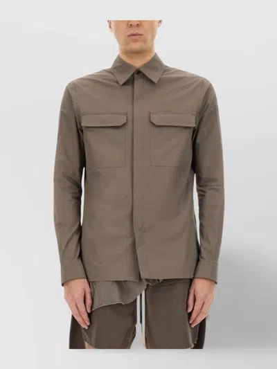 RICK OWENS FUNCTIONAL SHIRT WITH POCKETS AND LONG SLEEVES
