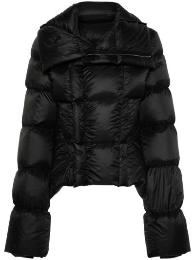 RICK OWENS FUNNEL-NECK CROPPED PADDED JACKET