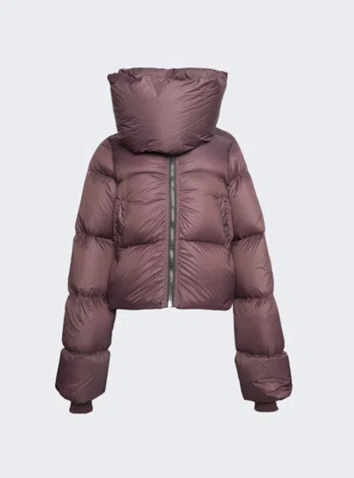 Rick Owens Funnel Neck Down Jacket In Green