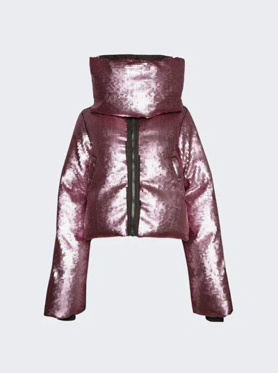 Rick Owens Funnel Neck Down Jacket In Multi