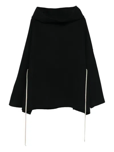 Rick Owens Funnel-neck Drawstring Jumper In Black