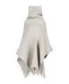 Rick Owens Funnel-neck Mid-length Cape In White