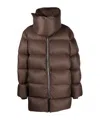 Rick Owens Funnel-neck Padded Coat In Brown