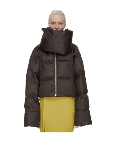 Rick Owens Funnel-neck Puffer Jacket In Black