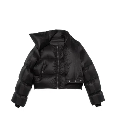 Rick Owens Funnel Neck Puffer Jacket In Black