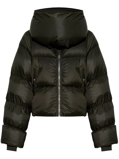 Rick Owens Funnel-neck Puffer Jacket In Green