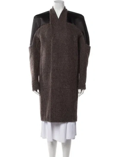 Pre-owned Rick Owens Fur Coat W/ Tags In Brown