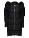 Rick Owens Fur-trimmed Quilted Coat In Black
