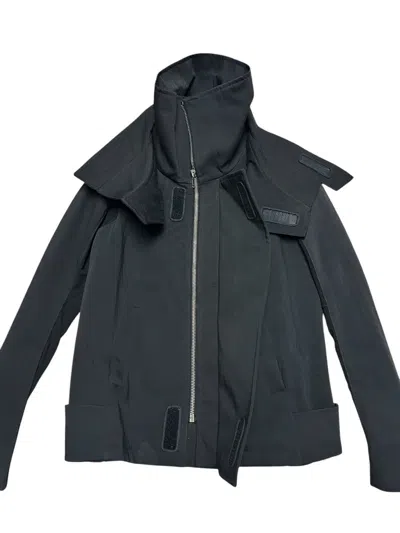 Pre-owned Rick Owens F/w 07 "exploder" Double Collar Jacket In Black