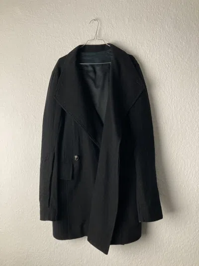 Pre-owned Rick Owens F/w 09 “crust” Boiled Wool Runway Berger Coat  In Black