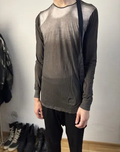 Pre-owned Rick Owens F/w 11 "limo" Degradé Longsleeve T-shirt  L In Black