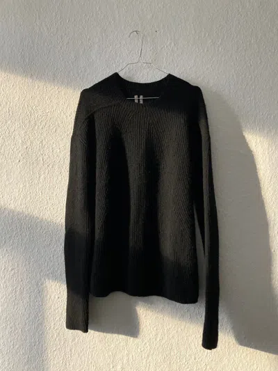 Pre-owned Rick Owens F/w 16 Ribbed Cashmere Knit Sweater M In Black