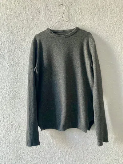 Pre-owned Rick Owens F/w 20 Cashmere Ribbed Side Slit Sweater L In Grey