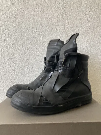 Pre-owned Rick Owens F/w 20 „performa“ Rubber Tape Mummy Geobaskets It44 Shoes In Black