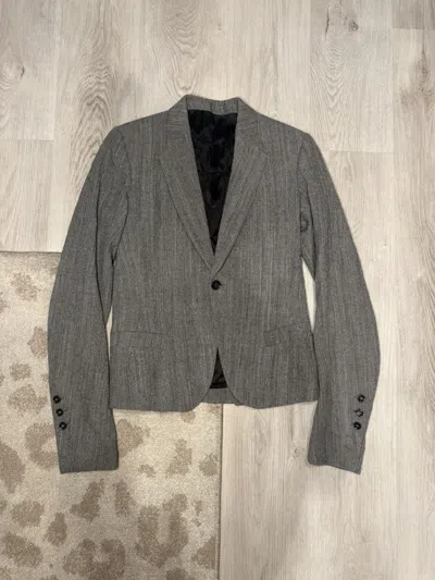 Pre-owned Rick Owens F/w 2014 Silk Lined Blazer!! In Gray