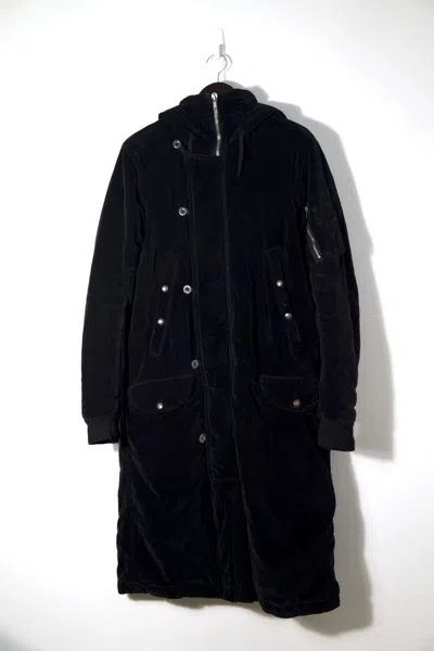 Pre-owned Rick Owens Fw07 Crushed Velvet Exploder Parka In Black