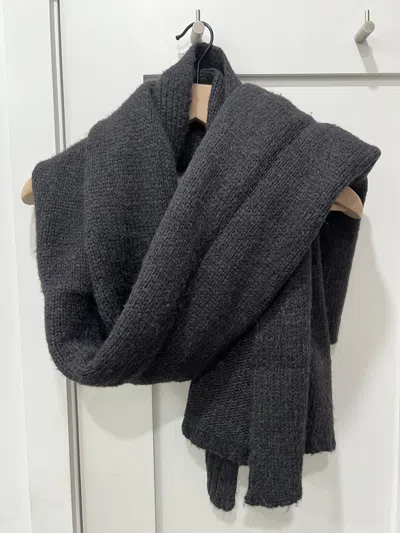 Pre-owned Rick Owens Fw09 Crust Baby Alpaca/merino Blanket Scarf In Black
