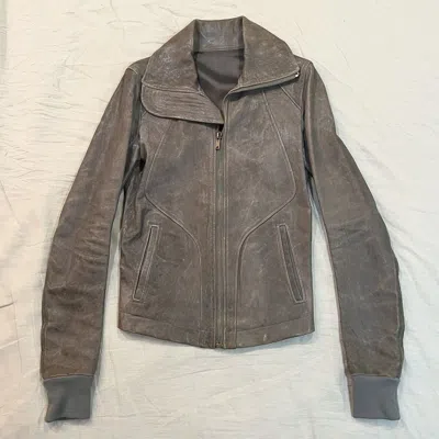 Pre-owned Rick Owens Fw09 Crust Hammered Leather Intarsia Jacket