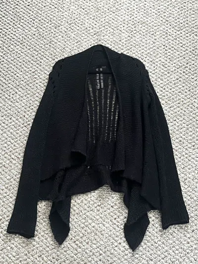 Pre-owned Rick Owens Fw09 Waterfall Cardigan Black