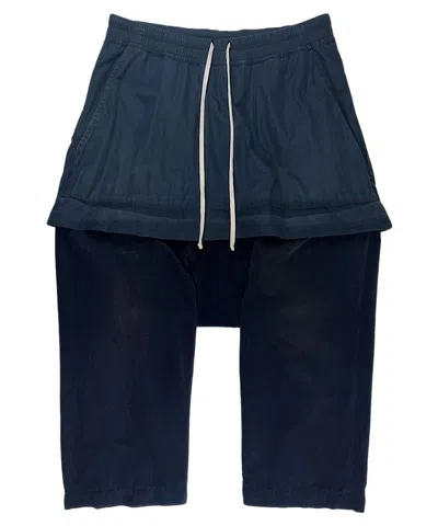 Pre-owned Rick Owens Fw10  Gleam Kilted Skirt Cropped Pants Black