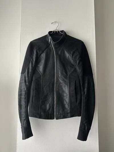 Pre-owned Rick Owens Fw11 Limo Combo Leather Jacket In Black