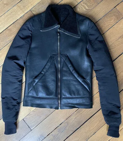 Pre-owned Rick Owens Fw11 Limo Shearling Jacket In Black