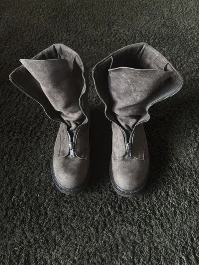 Pre-owned Rick Owens Fw11  “limo” Mohawk Blistered Zip Boots In Brown