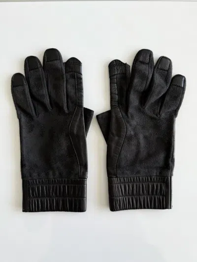 Pre-owned Rick Owens Fw12 Mountain Leather Runway Glove In Black