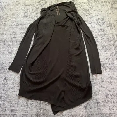 Pre-owned Rick Owens Fw12 Mountain Waterfall Cardigan Dark Dust | Xl In Brown
