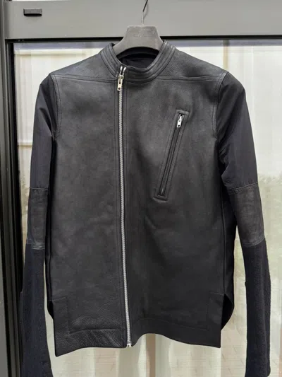 Pre-owned Rick Owens Fw14 Moody Leather Jacket Size 52 Fits Small In Black