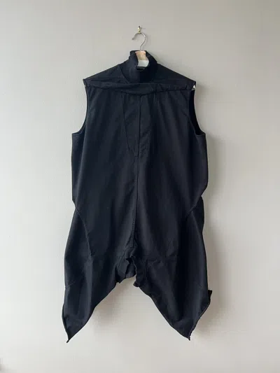 Pre-owned Rick Owens Fw15 Sphinx Draped Cutout Tunic Top In Black