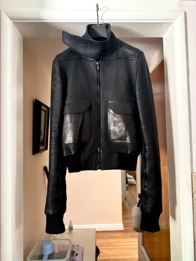 Pre-owned Rick Owens Fw16 Cropped $4500 Glitter Trench Sz50