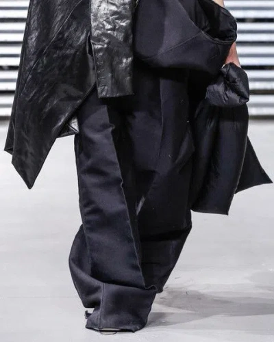 Pre-owned Rick Owens F/w17 Glitter Heavy Viscontis Pants In Black