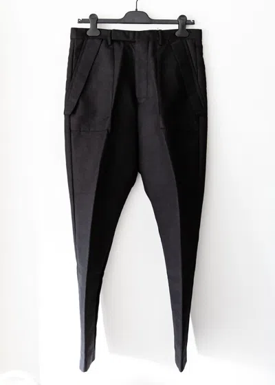 Pre-owned Rick Owens F/w17 Sisyphus Long Astaire Pants In Black