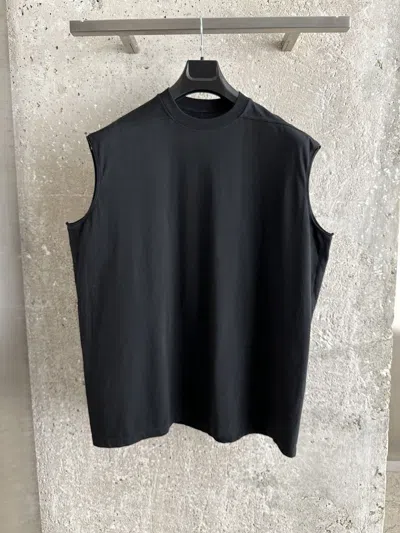 Pre-owned Rick Owens Fw19 Larry Oversized Sleeveless Shirt In Black