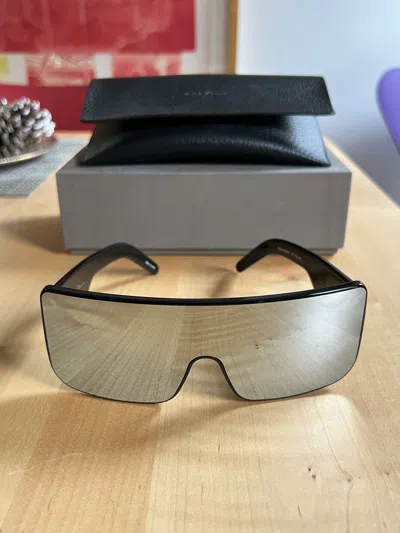 Pre-owned Rick Owens Fw20 Documenta Sunglasses Mirrored In Black