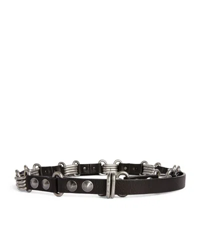 Pre-owned Rick Owens Fw20 Performa Studded Leather Belt In Black