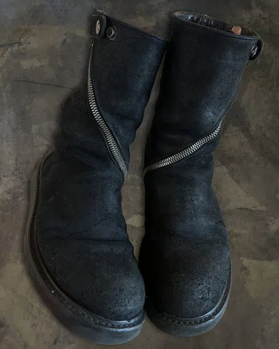 Pre-owned Rick Owens Fw2013 " Plinth " Spiral Creeper Boots In Black