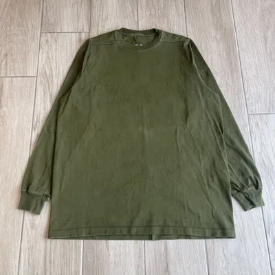Pre-owned Rick Owens Fw2018 "sisyphus" Heavy Cotton Long Sleeve T-shirt In Green