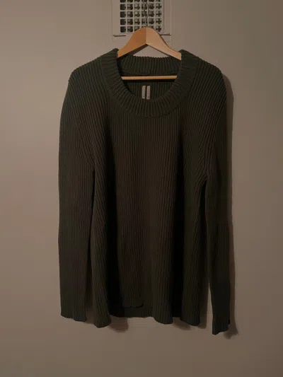 Pre-owned Rick Owens Fw21 Cashmere Knit Sweater In Green