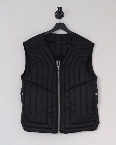 Pre-owned Rick Owens Fw21 Gethsemane Black Cargo Quilted Down Vest