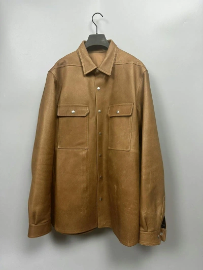 Pre-owned Rick Owens Fw21 ‘gethsemane' Lcw Outershirt In Honey